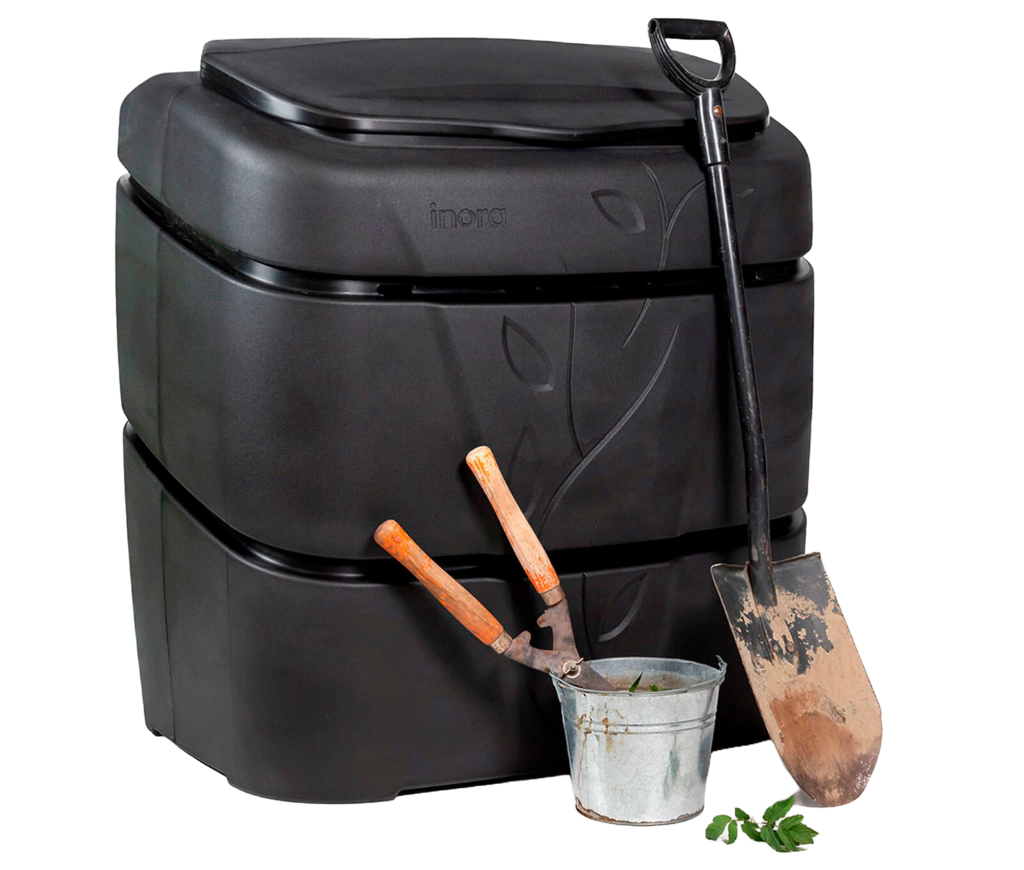 Jälkikompostori Inora 700 l Musta