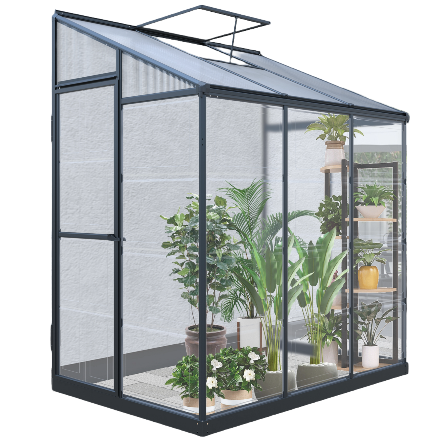 Seinäkasvihuone Goodiy 2,2m2 musta runko