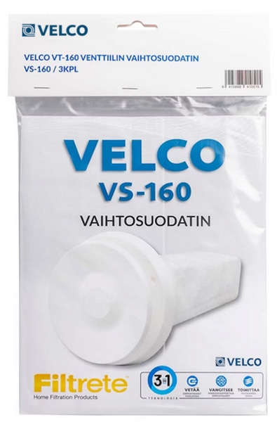 Vaihtosuodatin Velco VS-160 3kpl