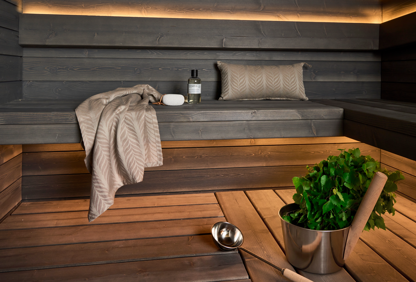 Led-valonauhasetti Cello 2,5m saunaan 260lm/m 2700K IP44/65