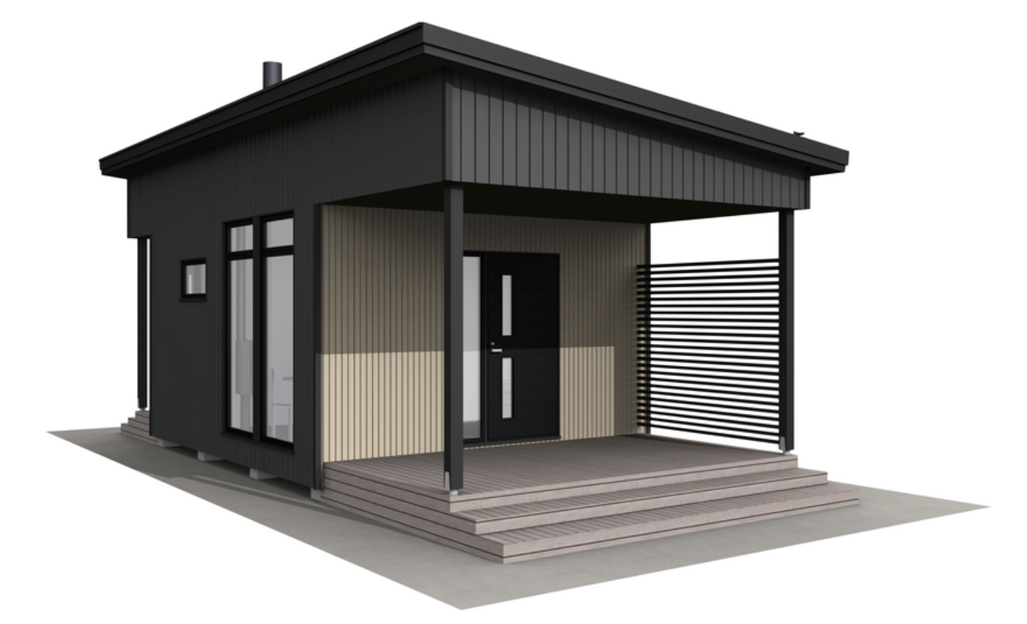 Huvila Pontti H125S 25m² tupa, wc ja sauna