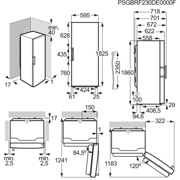 Pakastin Electrolux EUT6NE28K1 maalattu matta musta