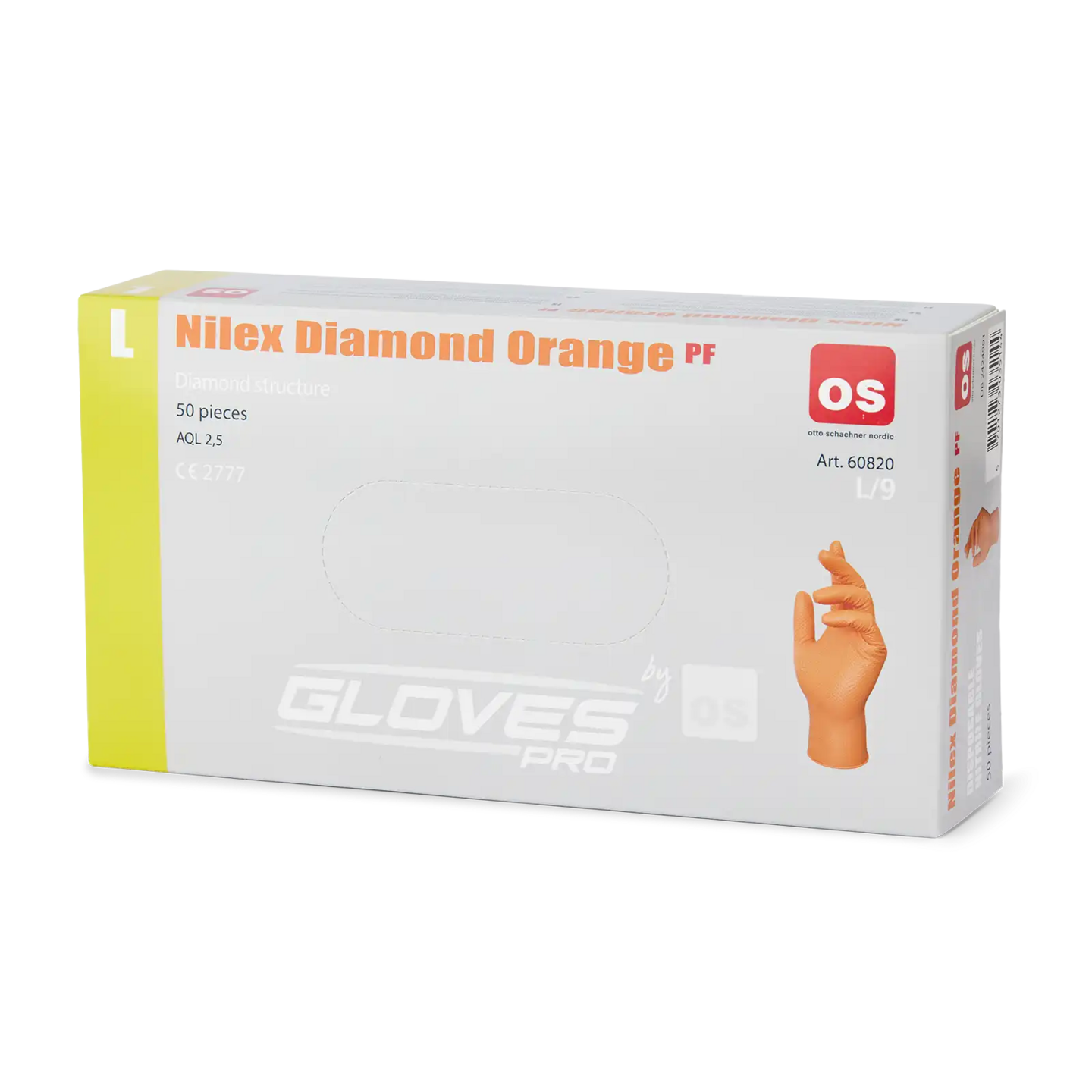 Kertakäyttökäsineet OS Diamond Nitriili oranssi koko 8 50kpl