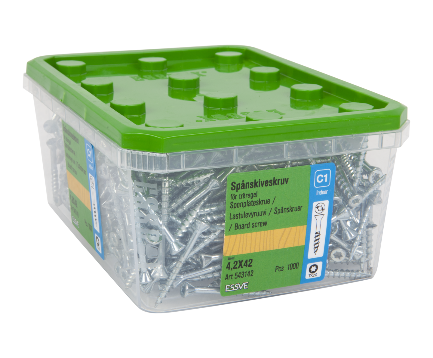 SPÅNSKIVESKRUV ESSVE FZB TX20 4,2X42, 1000ST