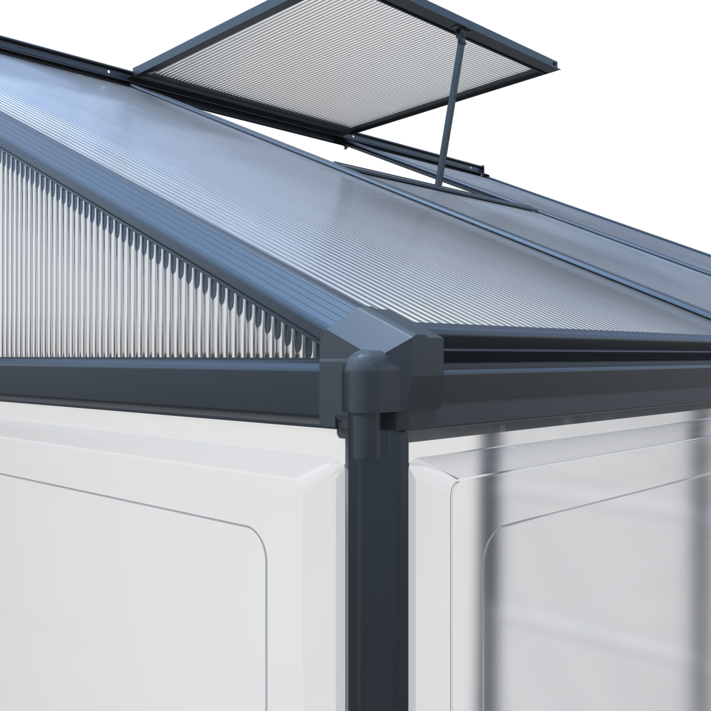 Seinäkasvihuone Goodiy 2,2m2 musta runko