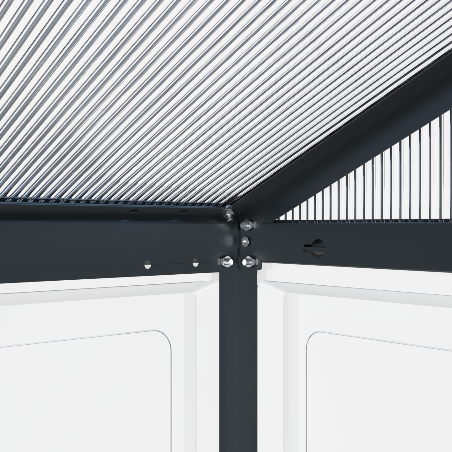 Seinäkasvihuone Goodiy 2,2m2 musta runko