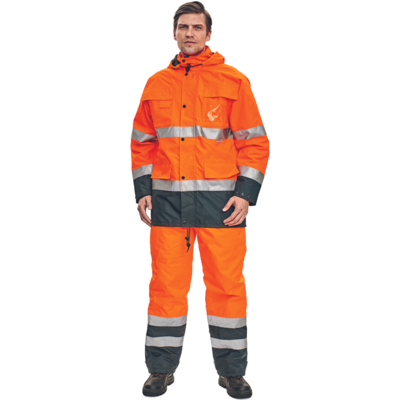 Sadehousut Cerva Epping Hi-Vis oranssi-tummansininen