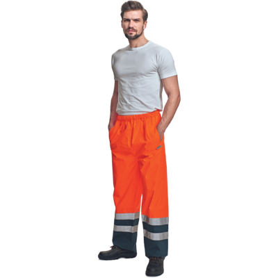 Sadehousut Cerva Epping Hi-Vis oranssi-tummansininen