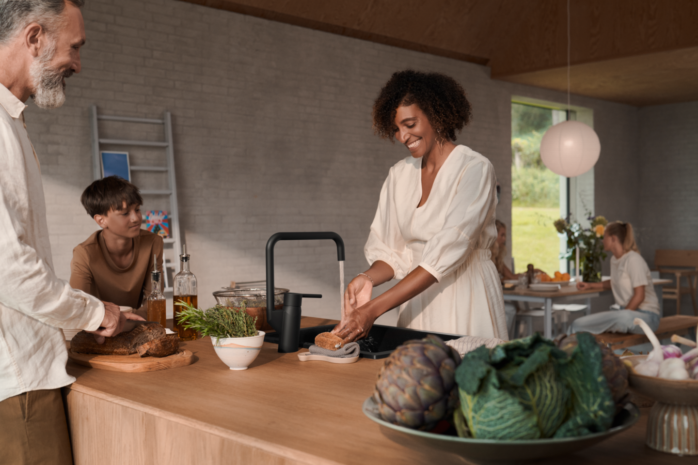 Keittiöhana Oras Optima Style 2734FHN-33 pesukoneventtiili 3V musta