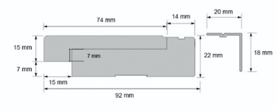 Vedeneristekynnys Pro kyntekorkeus 7mm laminaatille 22x92x907mm tammi lakattu