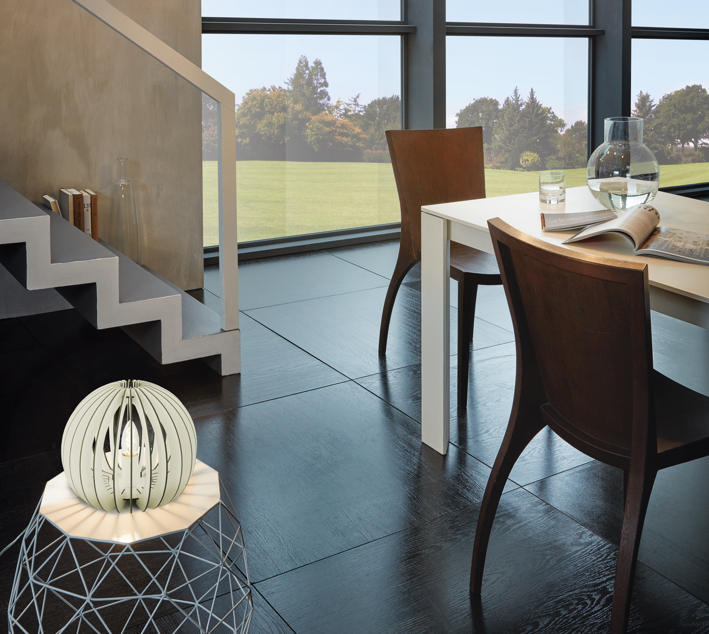 Pöytävalaisin EGLO Cossano 26x26x22cm E27 maks. 60W valkoinen