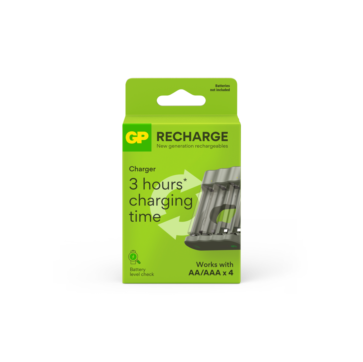 GP Recharge akkulaturi NiMH ilman akkuja