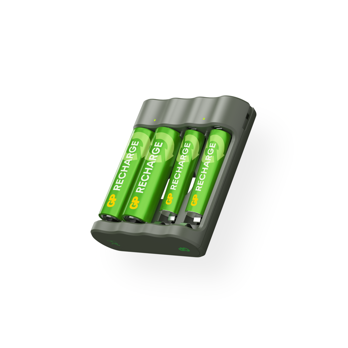 GP Recharge akkulaturi sis. 2kpl AA 2100mAh ja 2kpl AAA 800mAh NiMH-akut