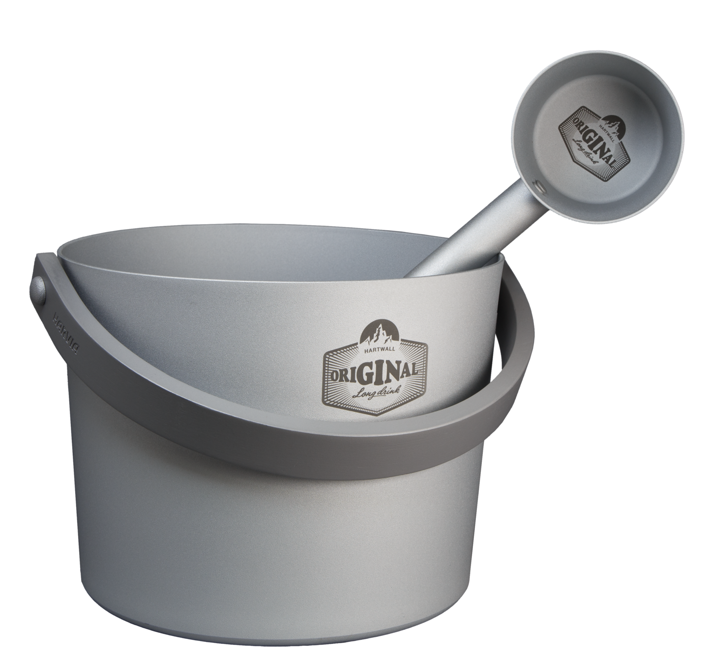 Kiulu ja kauha Harvia x Original Long Drink alumiini harmaa
