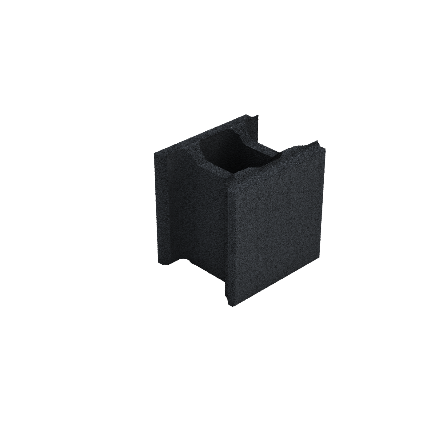 Muurikivi sileä 280x250x280 Carbon Black