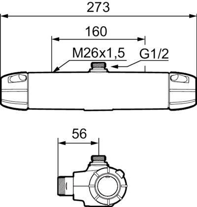 DUSCHBLANDARE FM MATTSSON 9000E C/C160MM, KROM