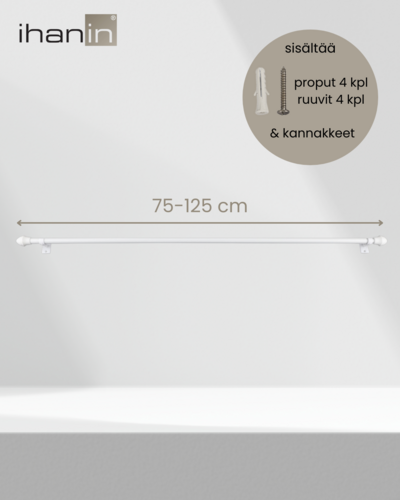 Verhotanko cafe 75-125cm 11/13mm valkoinen