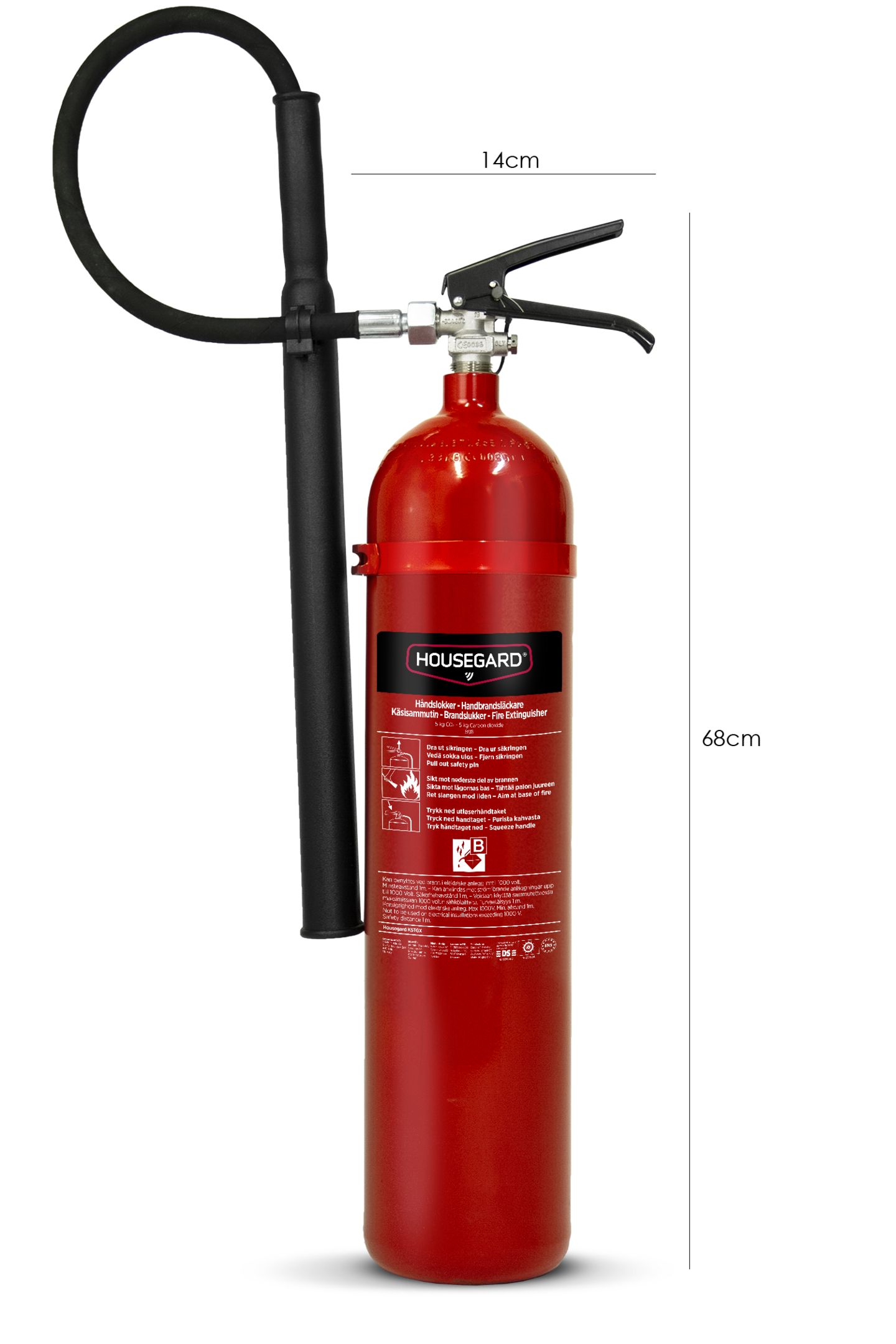 Hiilidioksidisammutin Housegard 5 kg k5tgx