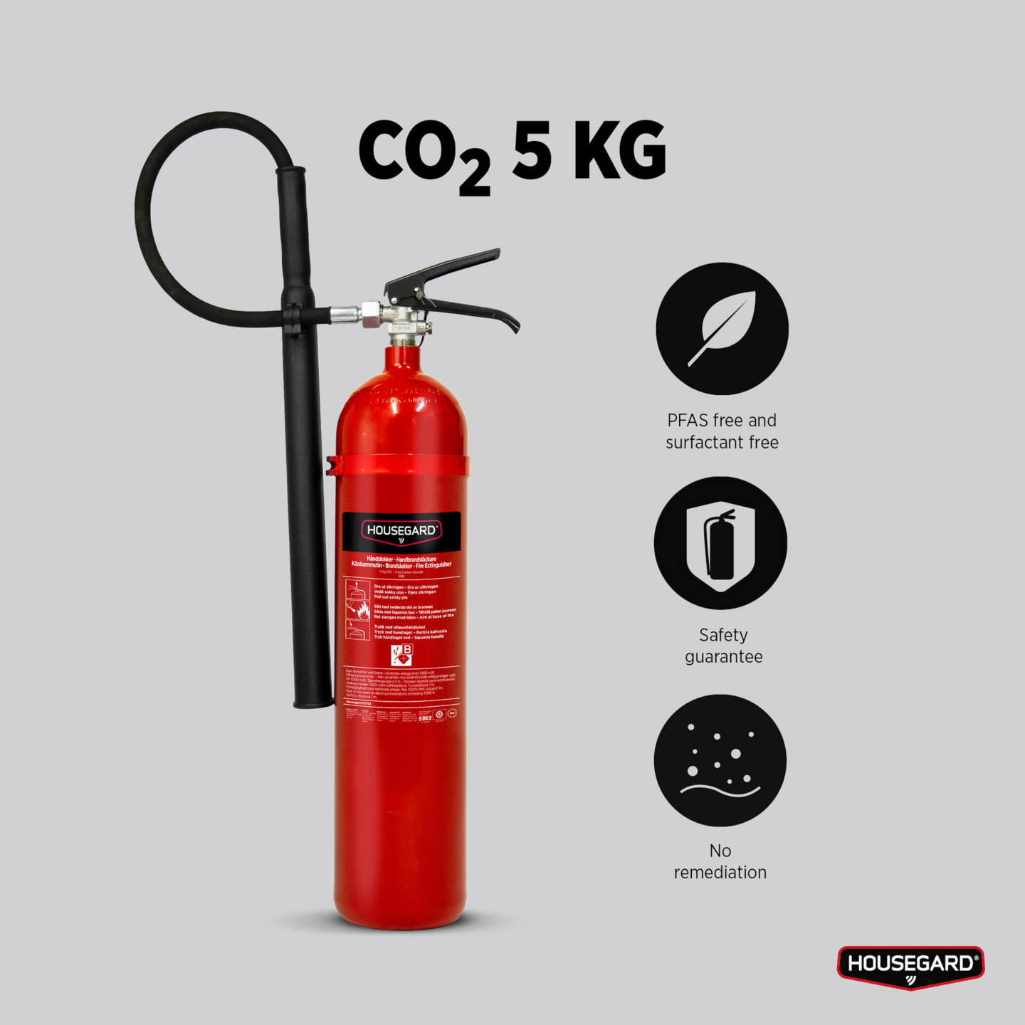 Hiilidioksidisammutin Housegard 5 kg k5tgx