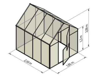 Kasvihuone Cello 3,9m² karkaistu lasi