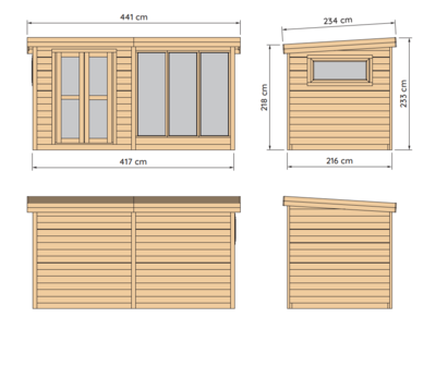 Pihasauna Anita-e 9,0m2 pukuhuoneella