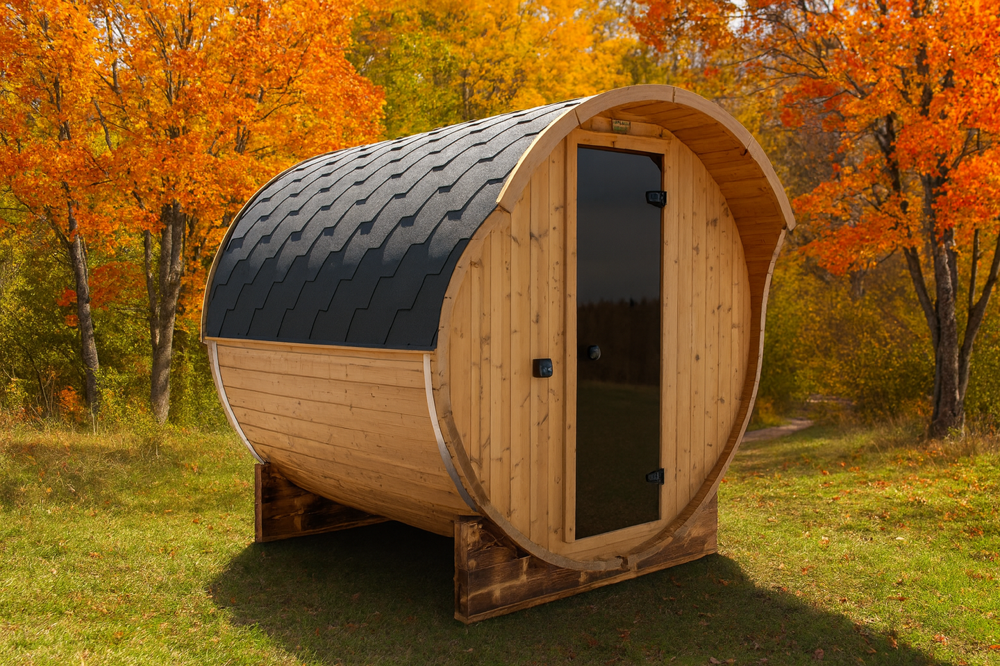 Tynnyrisauna Uno Panoraama 2800x2000x2100mm 750kg