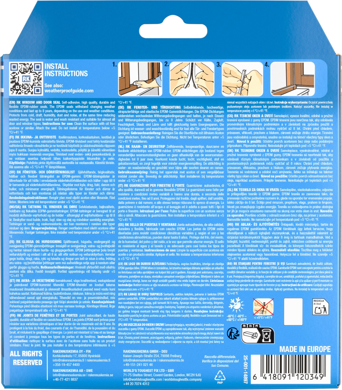 ikkuna- ja ovitiiviste RK D-profiili 6m harmaa