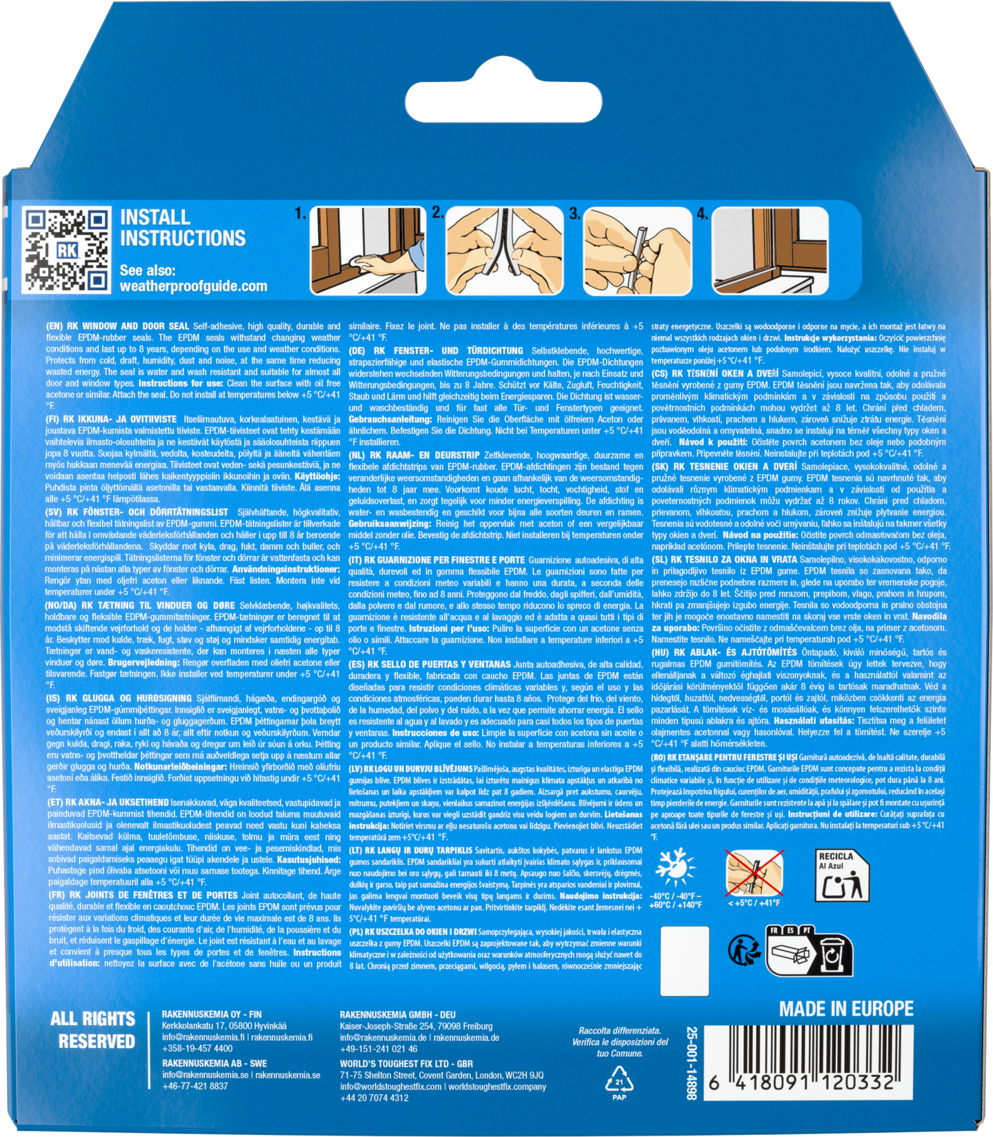 ikkuna- ja ovitiiviste RK D-profiili 25m musta