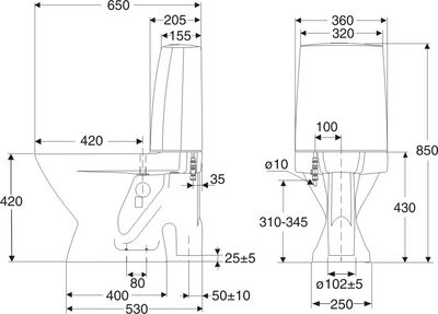 Wc-istuin IDO Seven D 13 peruskorjaus 2-t ilman kantta 3821301101