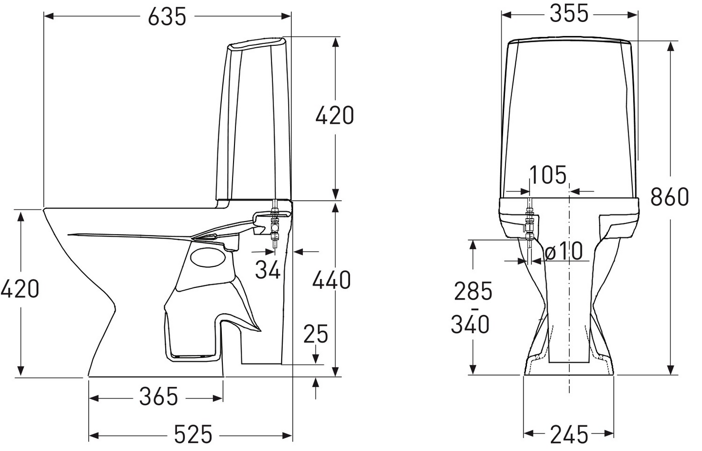 Wc-istuin IDO Glow 63 peruskorjaus 2-t ilman kantta 3836301101