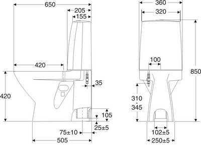 Wc-istuin IDO Seven D 10 1-t ilman kantta 3531001101