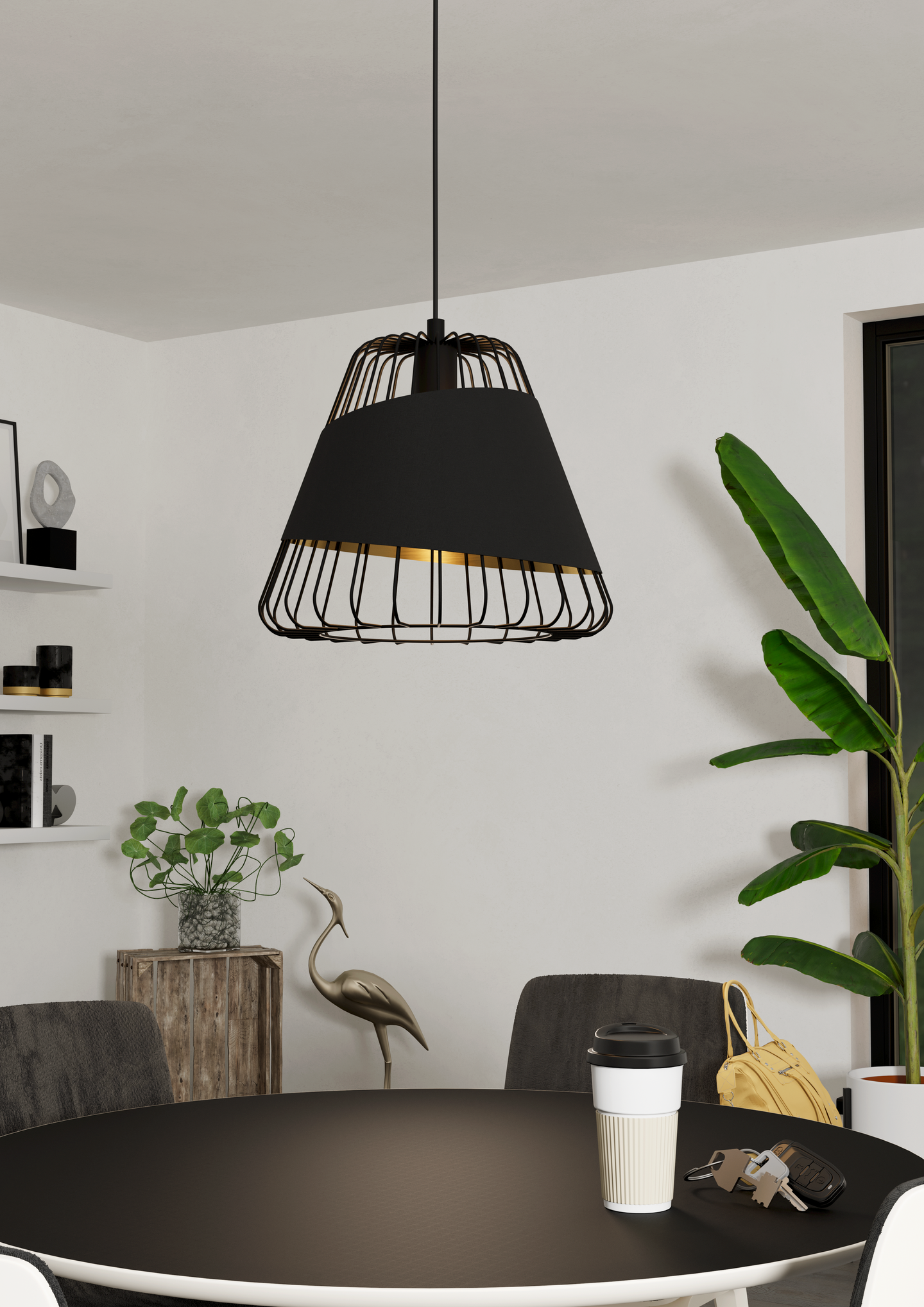 Riippuvalaisin EGLO Austell 360mm E27 musta/kulta