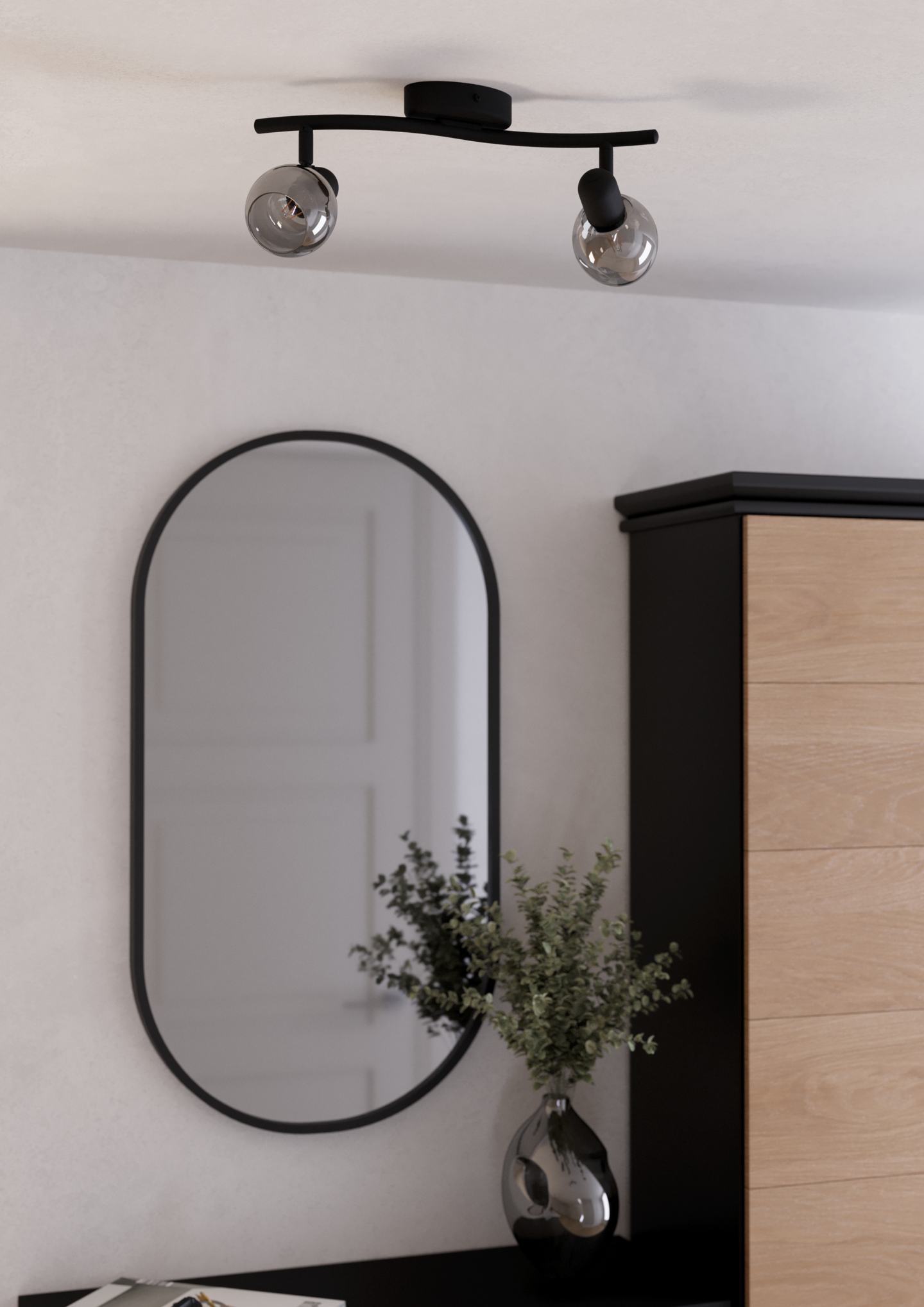 Kattovalaisin EGLO Pollica 2xE14 musta/kirkas