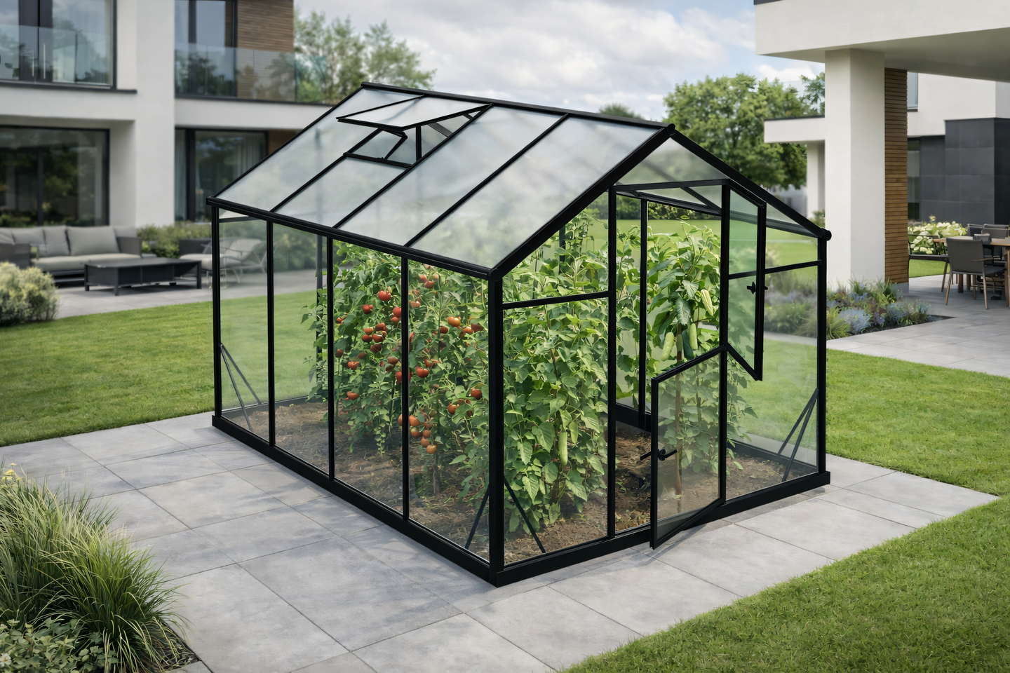 Kasvihuone Cello 3,9m² karkaistu lasi