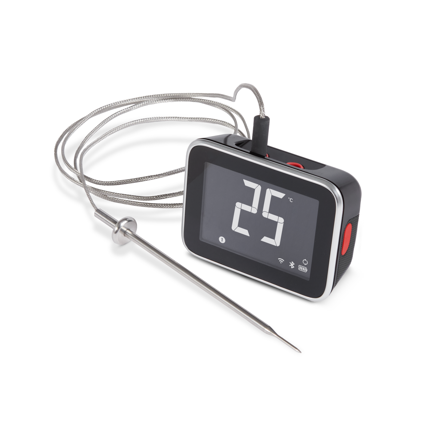 Langallinen 2 anturin lämpötilamittari näytöllä Weber