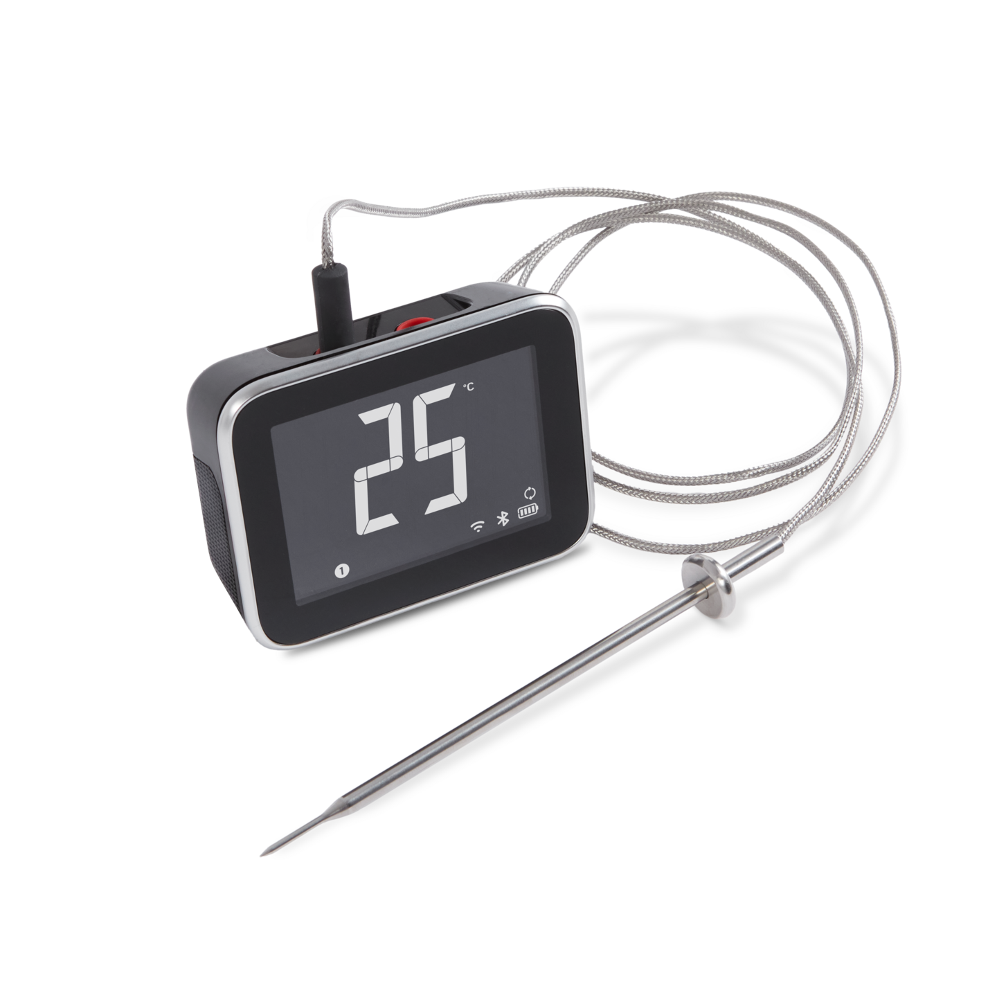 Langallinen 2 anturin lämpötilamittari näytöllä Weber