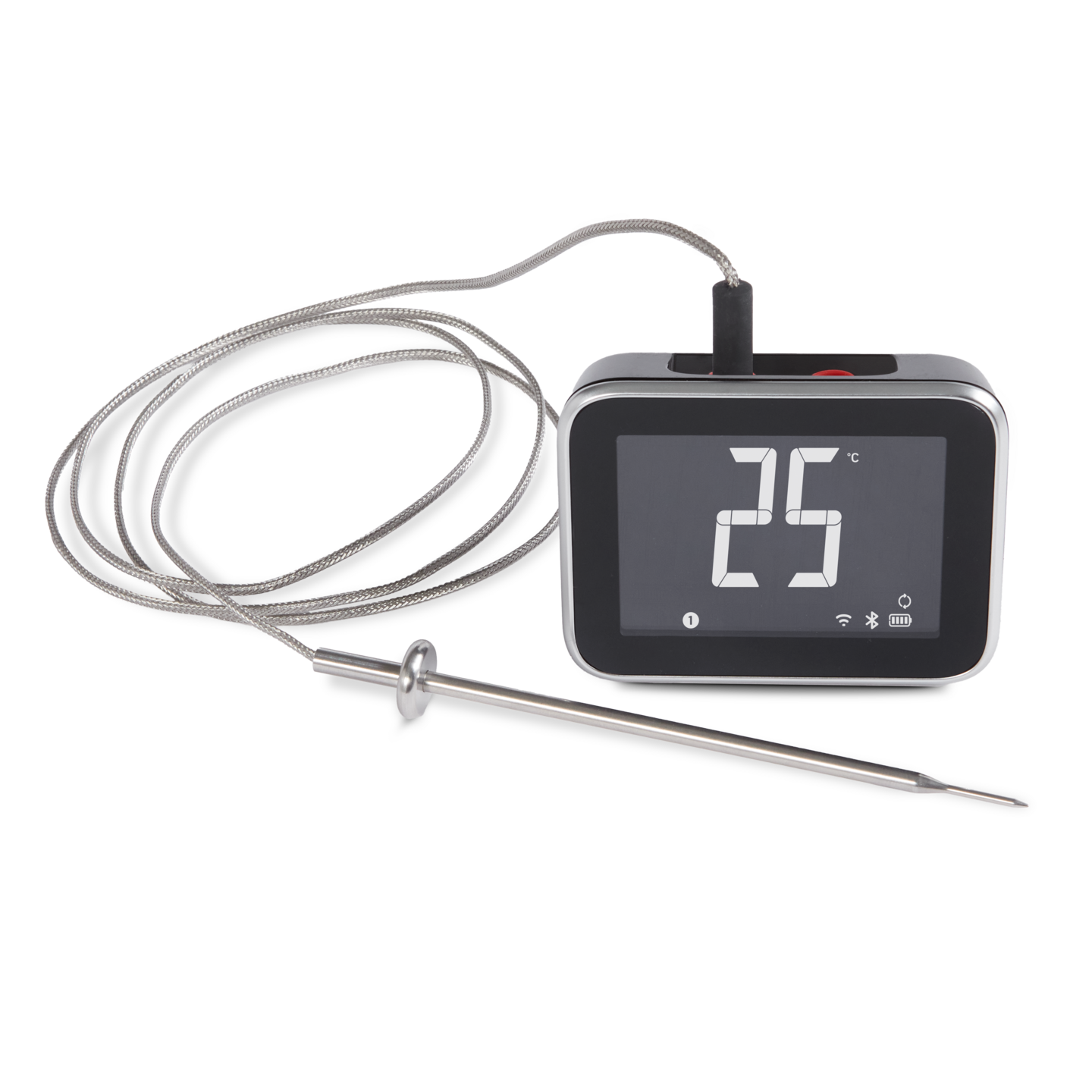 Langallinen 2 anturin lämpötilamittari näytöllä Weber