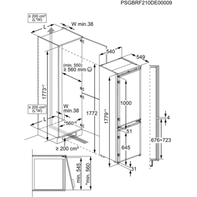 Jääkaappi-pakastin Electrolux ENA7CE18S1 integroitava
