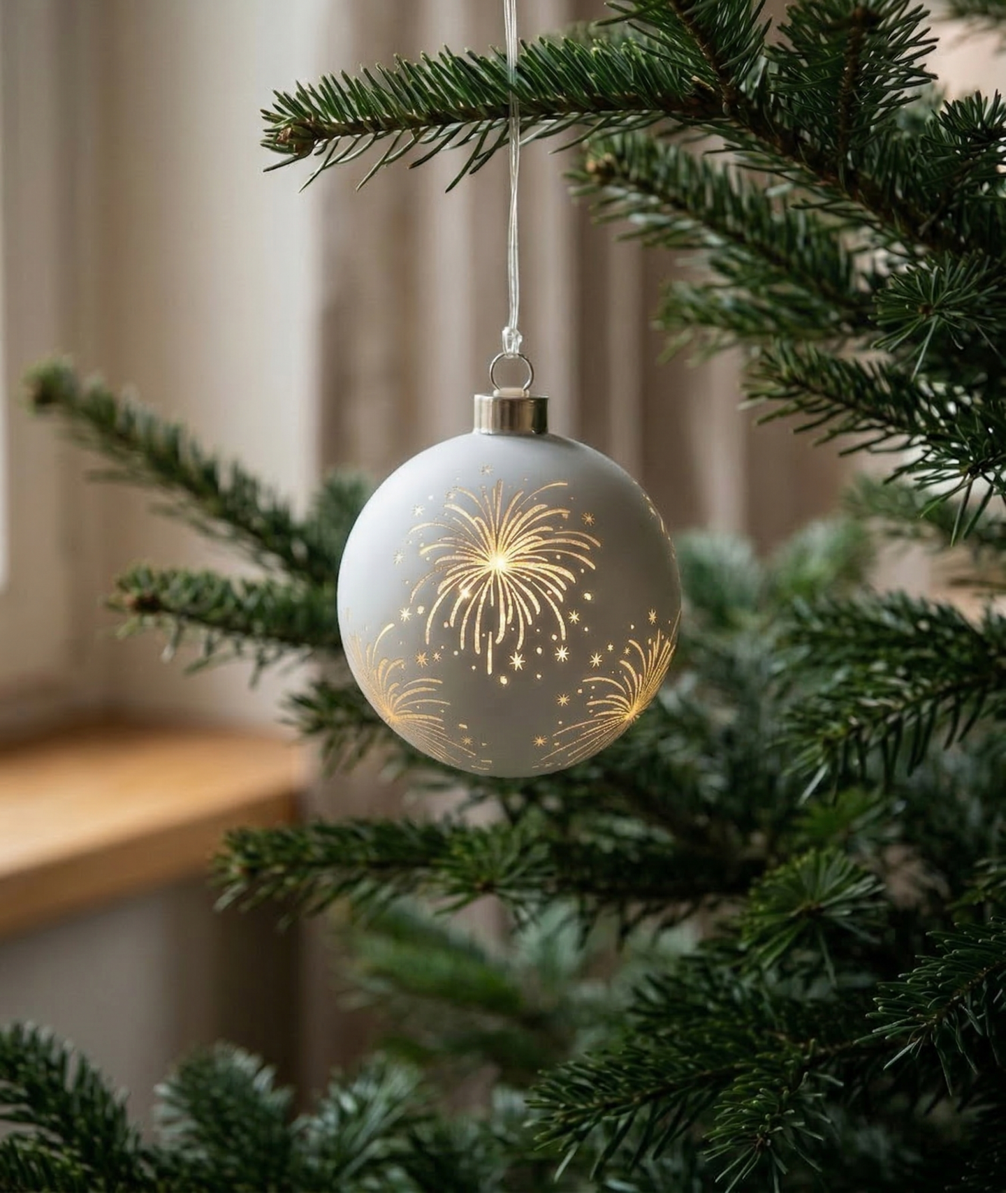 LED-koristepallo Cello 10cm valkoinen IP20
