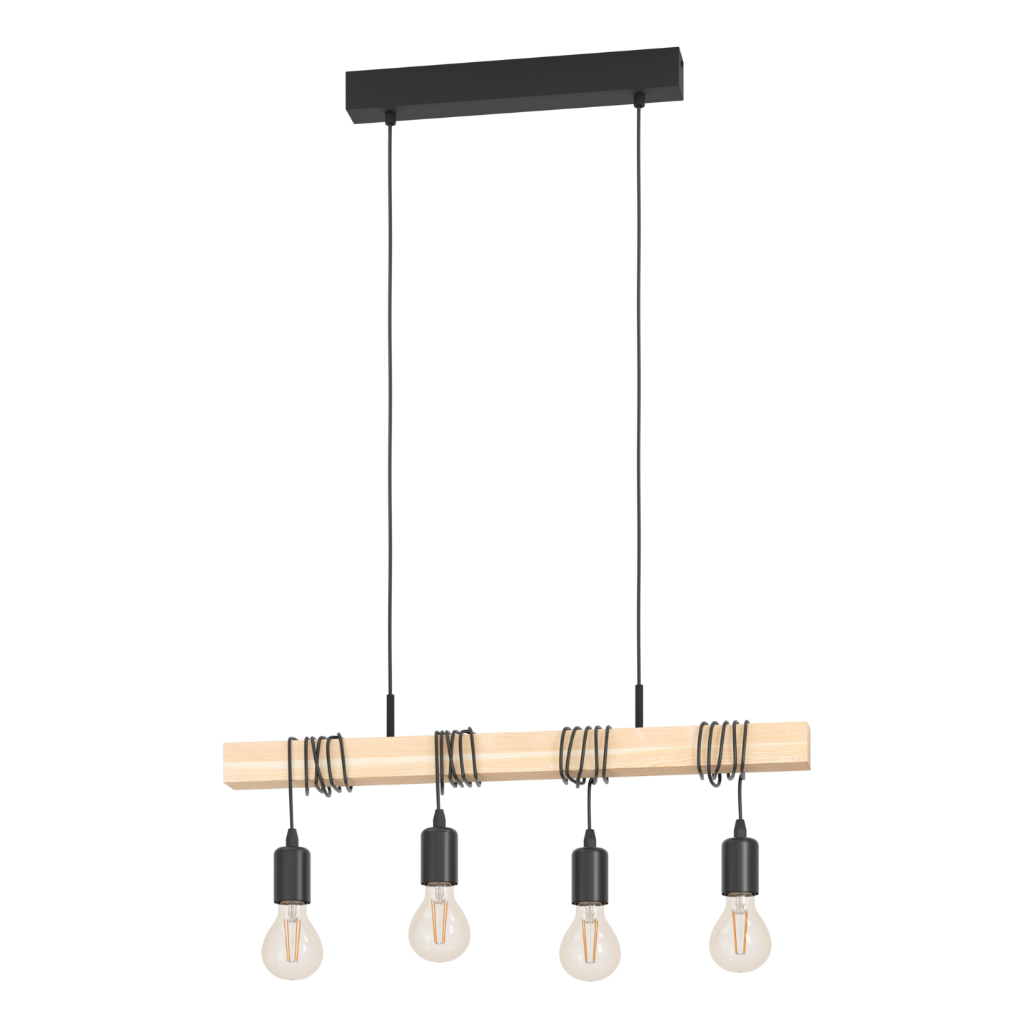 Riippuvalaisin EGLO Townshend 4-osainen puu musta