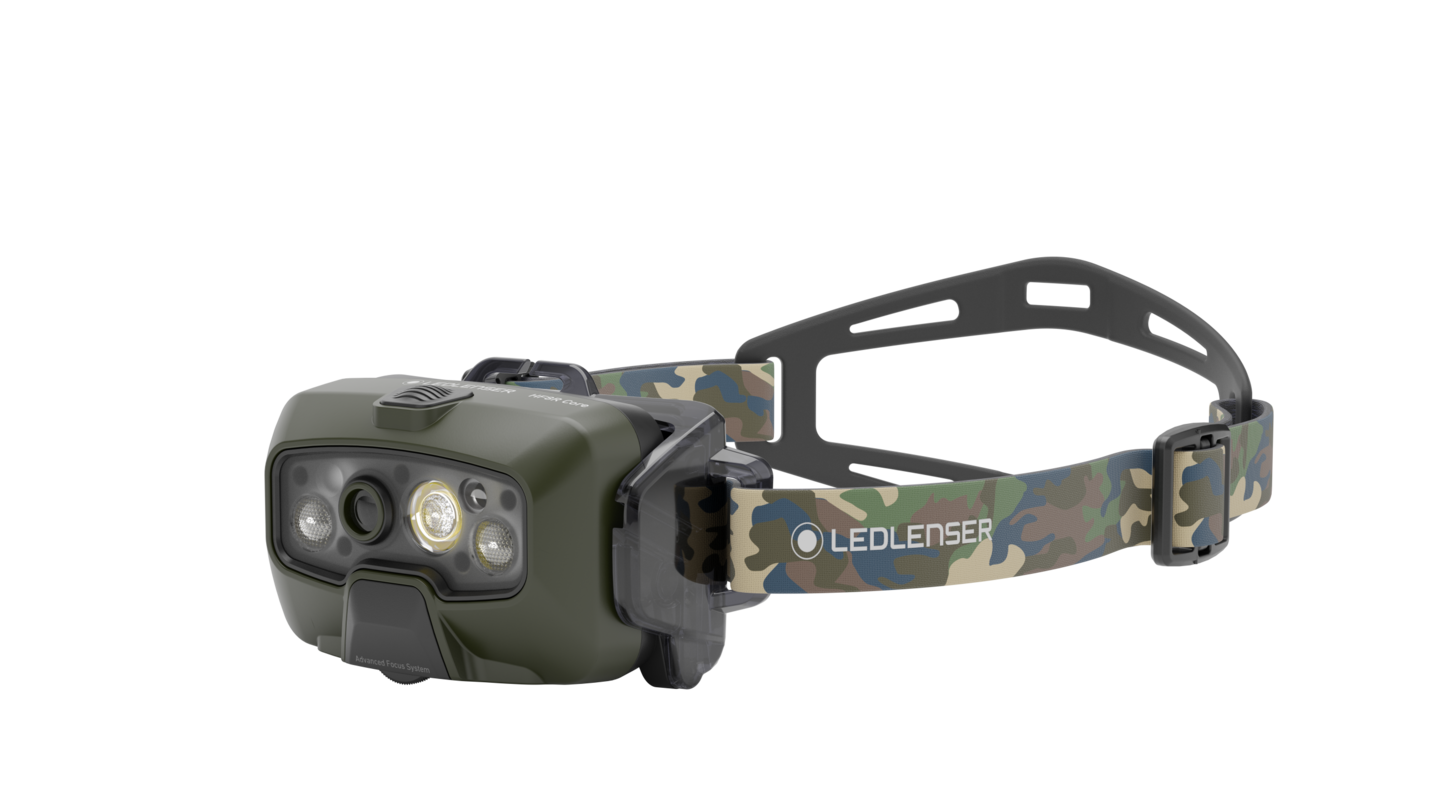 Otsalamppu Ledlenser HF8R Core RGB camo 1600lm ladattava