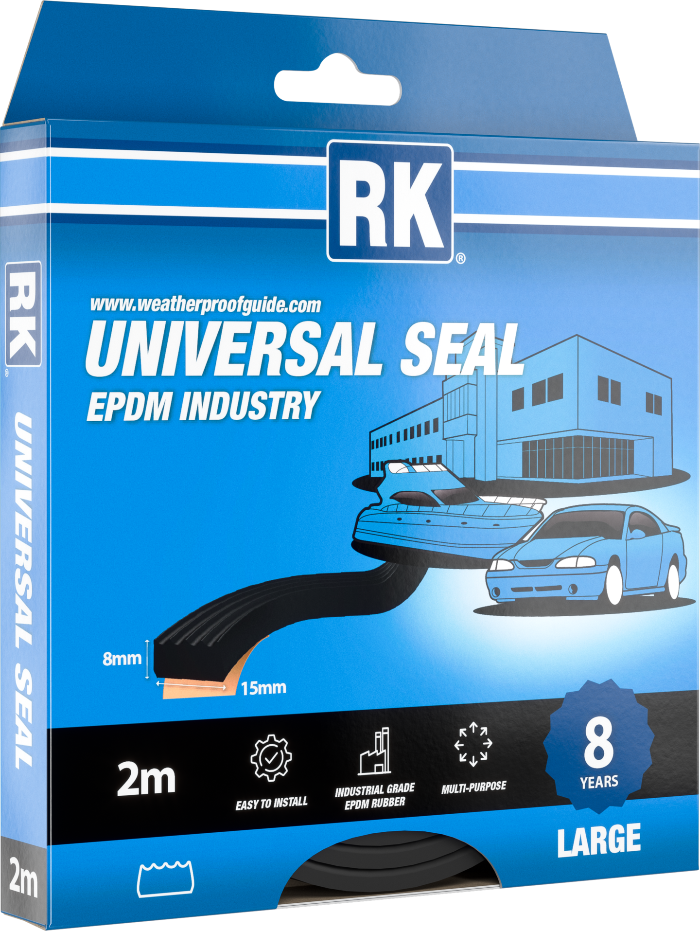 Yleistiiviste RK Teollisuus musta 8x15mmx2m