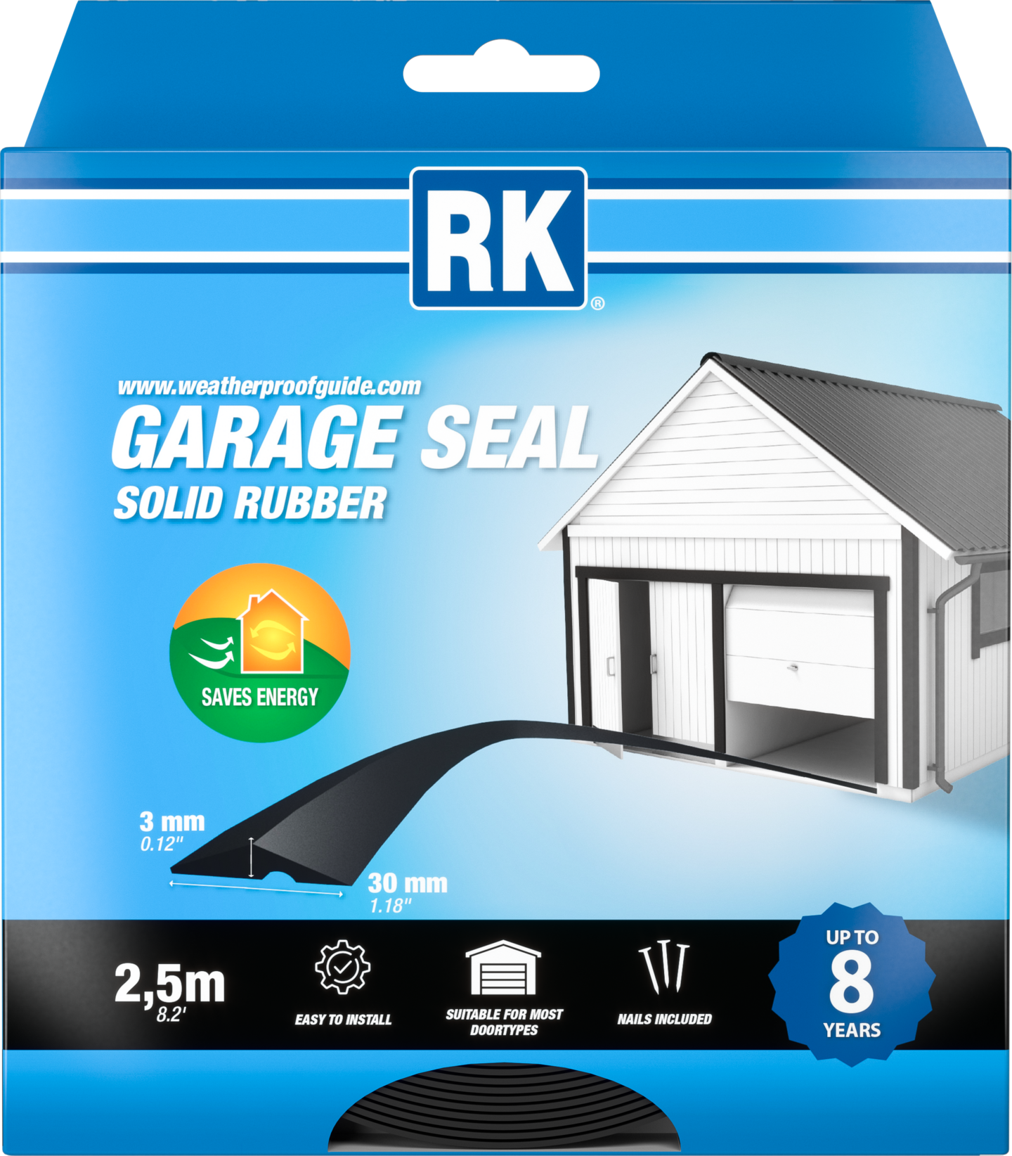 Autotallitiiviste RK musta 2,5m