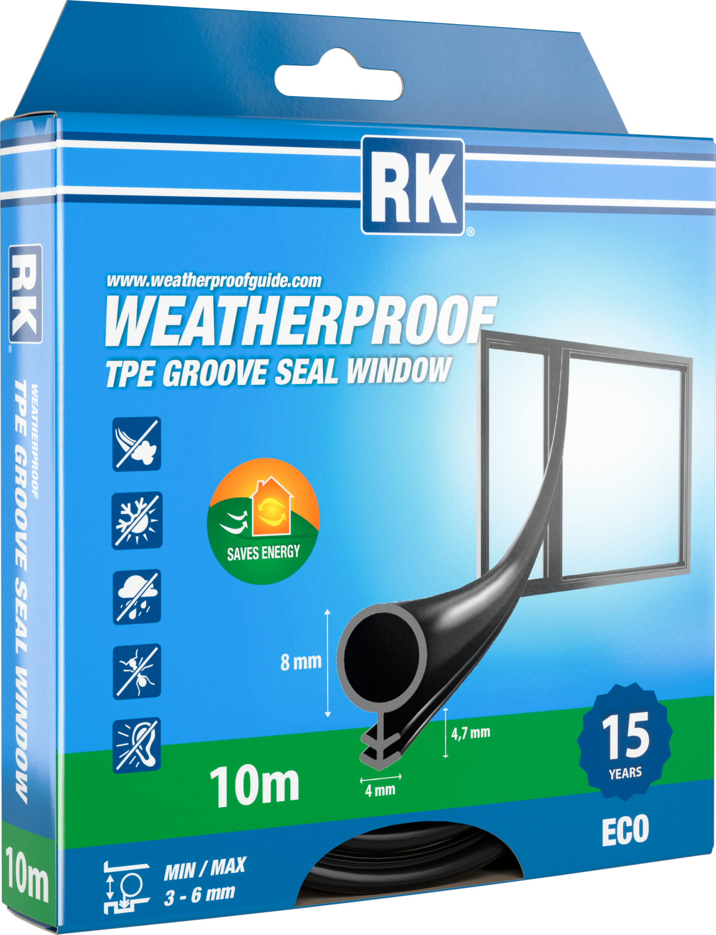 Uratiiviste RK ikkuna 8mm 10m musta