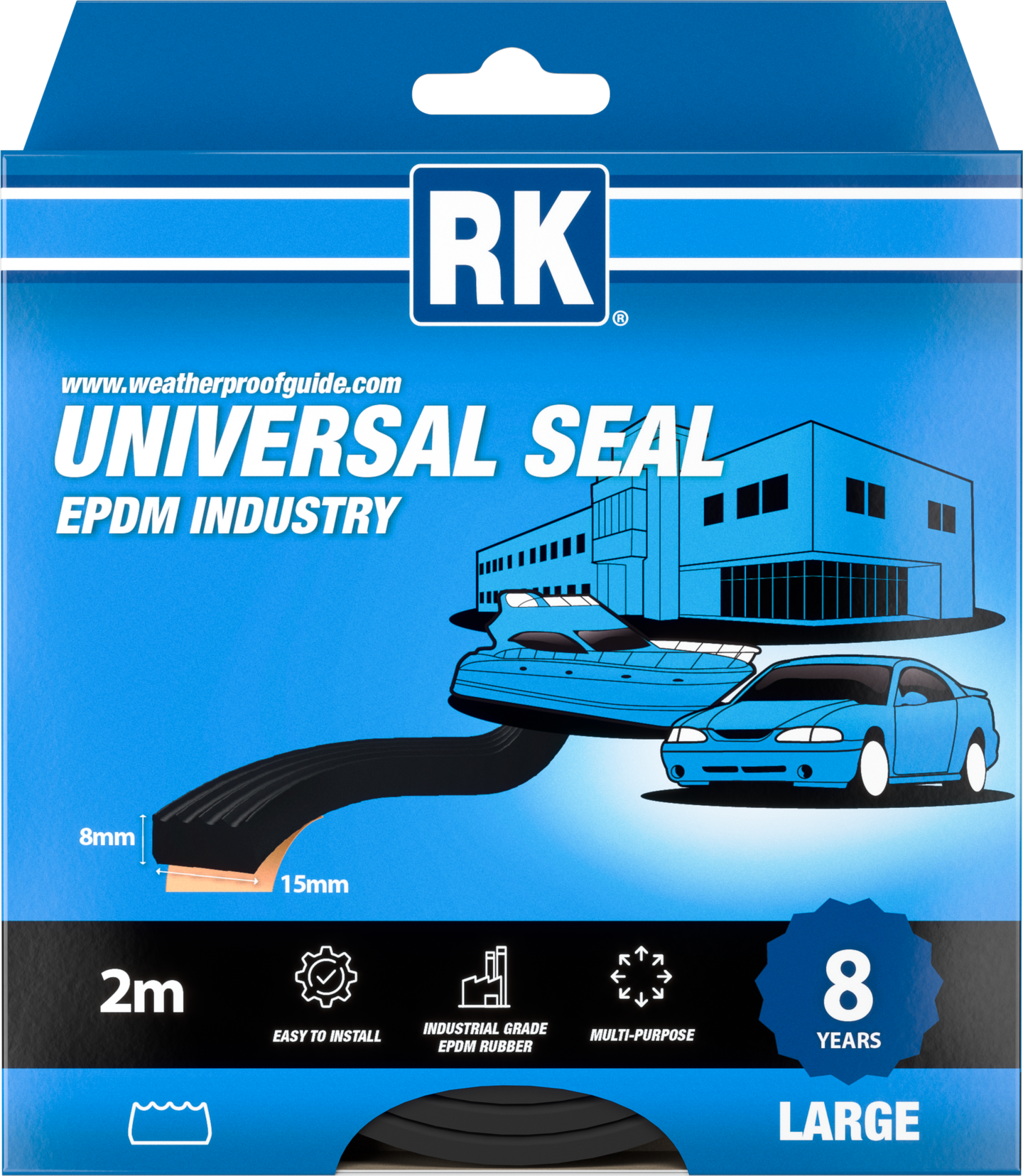 Yleistiiviste RK Teollisuus musta 8x15mmx2m