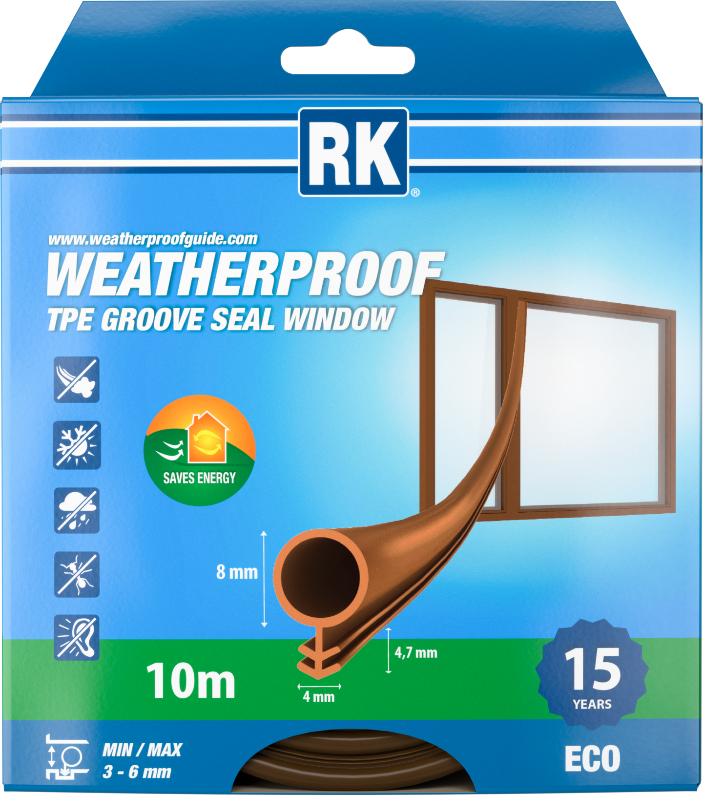 Uratiiviste RK ikkuna ruskea 8mmx10m