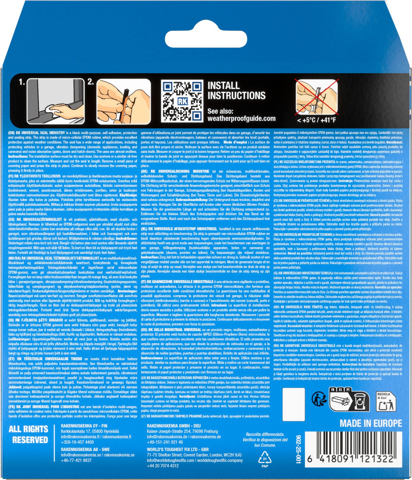 Yleistiiviste RK Teollisuus musta 5x10mmx5m