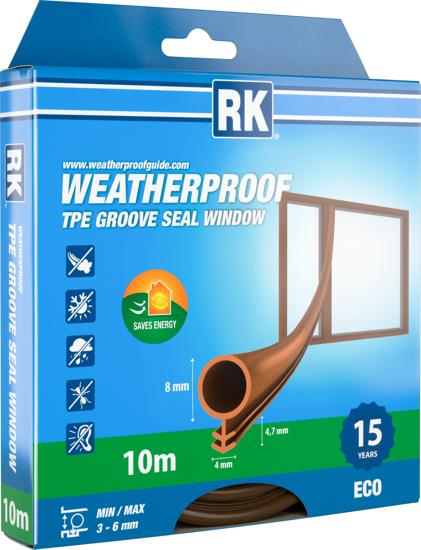 Uratiiviste RK ikkuna ruskea 8mmx10m