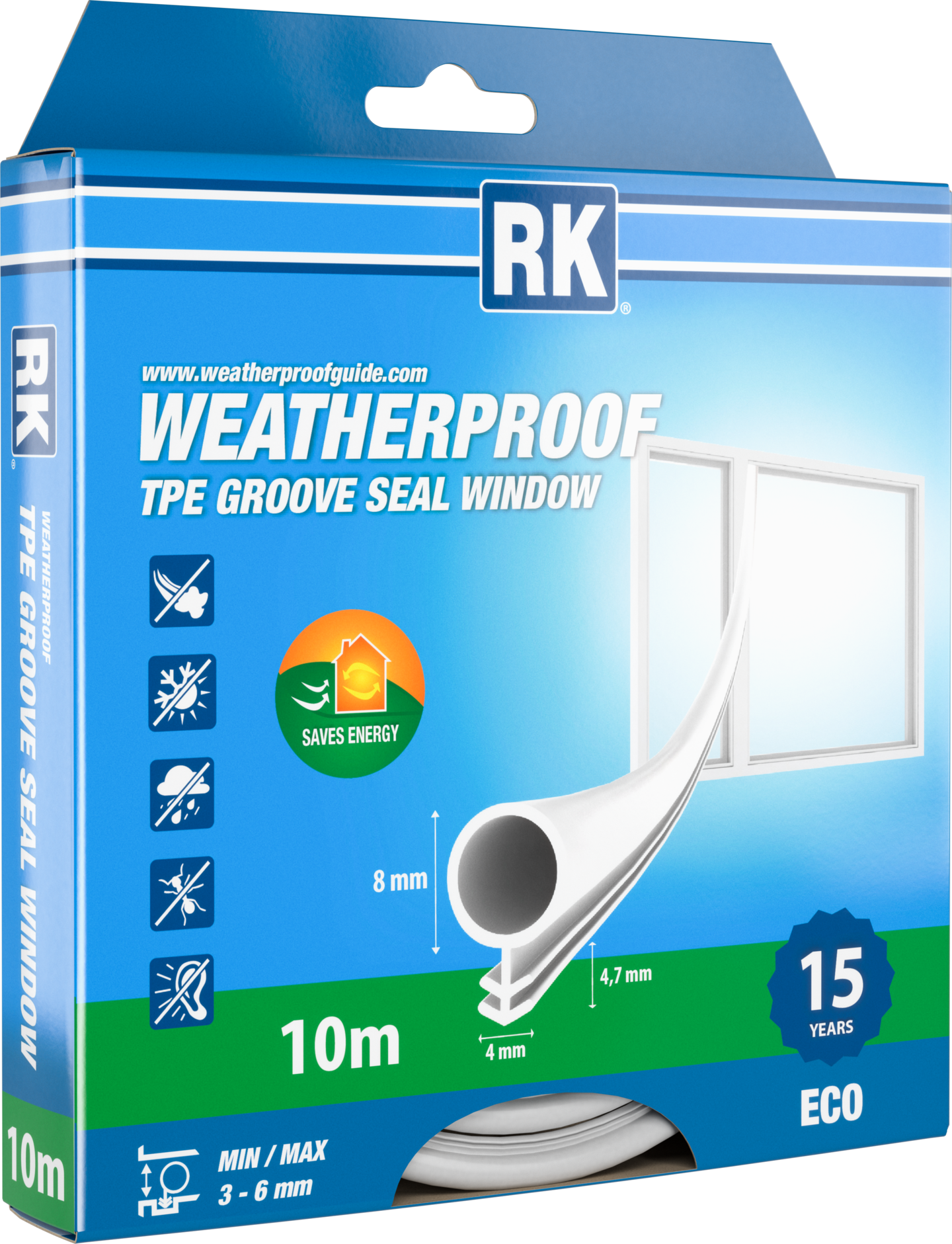 Uratiiviste RK ikkuna valkoinen 8mmx10m