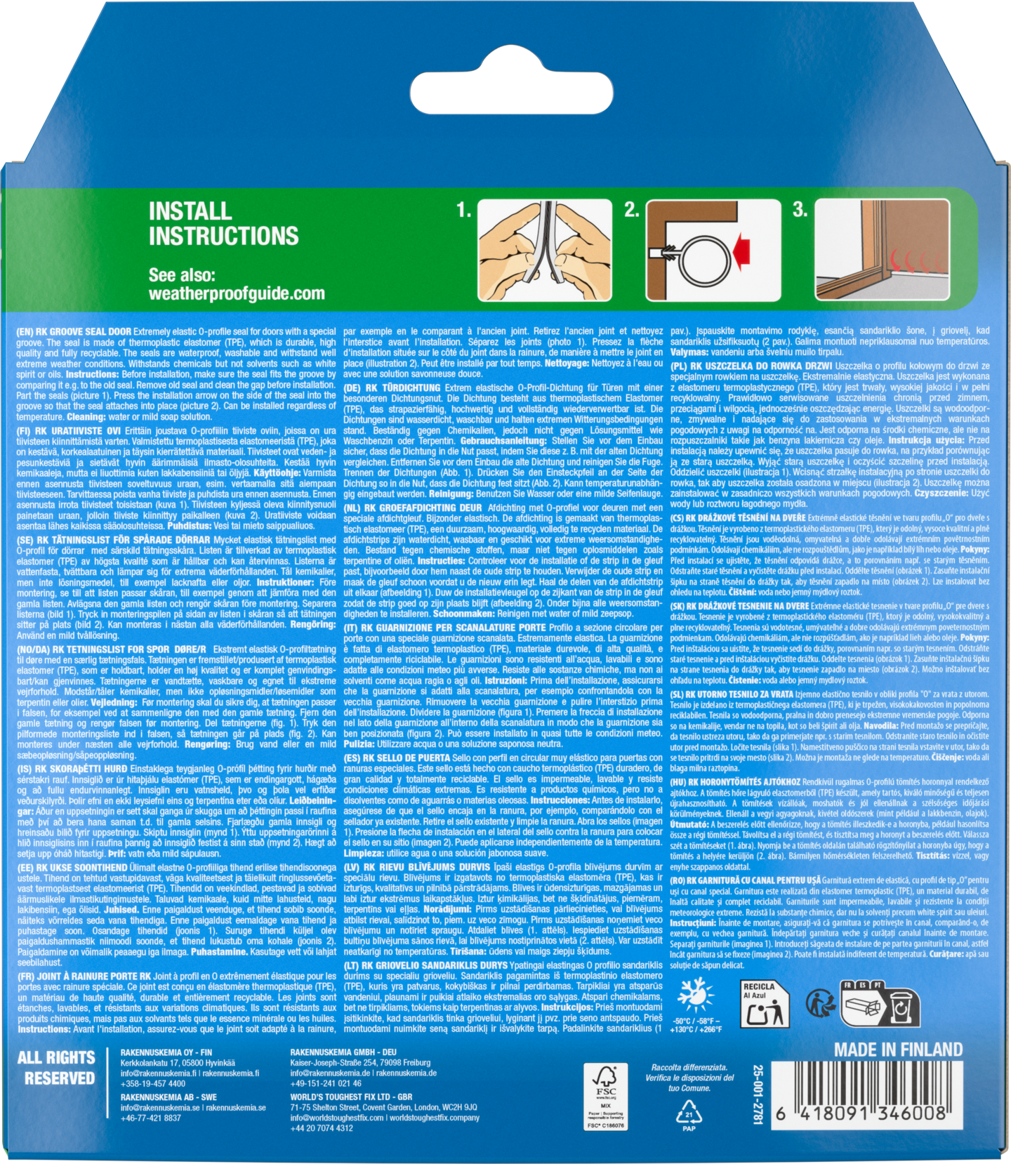 Uratiiviste RK ovi valkoinen 10mmx6m